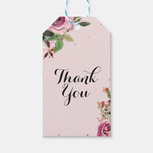 Rosa Rosa Rose Rosengarten Brautparty Geschenkanhänger (Vorderseite)