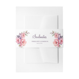 Rosa Rosa-Rose und Torte Hochzeit mit Blumen Einladungsbanderole