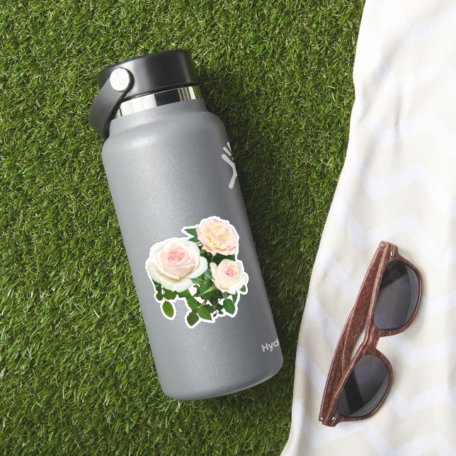 Rosa Rosa Rosenblüten Aufkleber (HydroFlask Insitu)