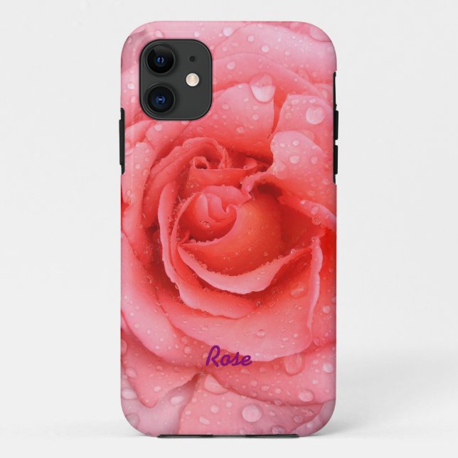 Rosa Rosa-Rosenwasser tropft Personalisiert Case-Mate iPhone Hülle (Rückseite)