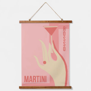 Rosa-Rosa-Rosso-Poster Wandteppich Mit Holzrahmen