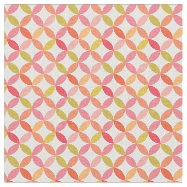 rosa rosa rote Kreisel Muster des Mitteljahrhunder Stoff (Nahaufnahme)