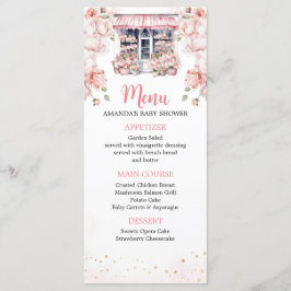 Rosa Rosa Sie ist vom Brautparty des Marktes Menükarte