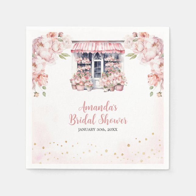 Rosa Rosa Sie ist vom Brautparty des Marktes Serviette (Vorderseite)