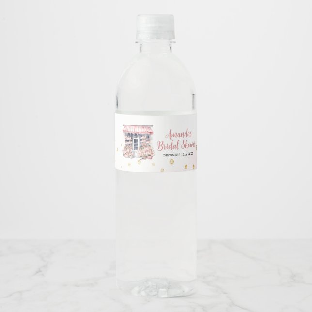 Rosa Rosa Sie ist vom Brautparty des Marktes Wasserflaschenetikett (Vorderseite)