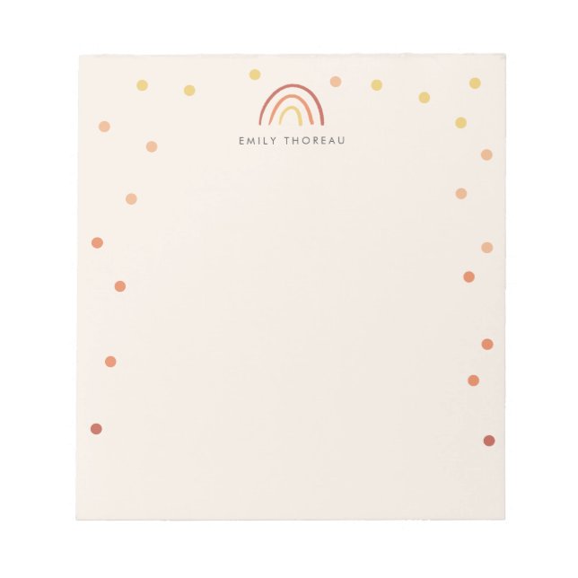 Rosa Rosa Terracotta Rainbow Confetti Custom Niedl Notizblock (Vorderseite)