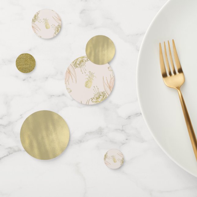 Rosa Rosa Tropisches Ananas Botanisches Party Konfetti (Gruppe)