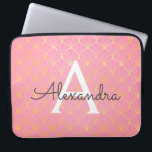 Rosa Rosa und Gold Art-Deco-Muster Monogramm Laptopschutzhülle<br><div class="desc">Blush Pink und Gold Art Deco Geometric Muster Monogram Laptop Case. Dieser Fall kann so angepasst werden,  dass er Ihren Anfangs- und Vornamen enthält. Wenn Sie passende Artikel wünschen,  wenden Sie sich bitte an den Designer.</div>