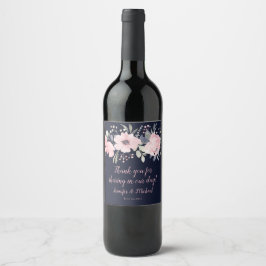 Rosa Rosa und Marine auf Gastgeschenke Hochzeiten  Weinetikett