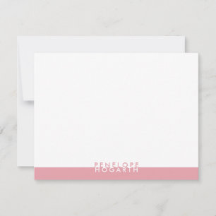 Rosa Rosa Weiß Chic Modernes Minimalistisches Farb Mitteilungskarte