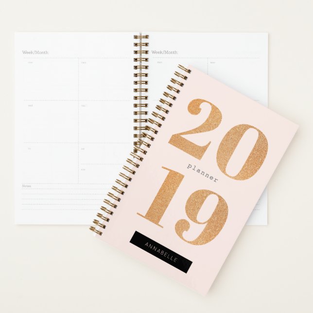 Rosa Rosa x Glitzer Rose Gold 2019 Planer (Anzeige)