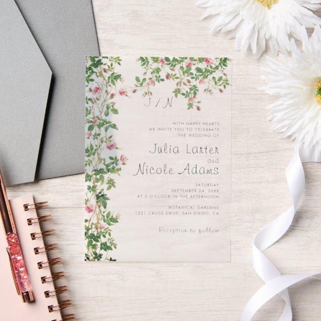 Rosa Rose Alte Wand Vintage Stilzeitschrift Hochze (Hochzeit)