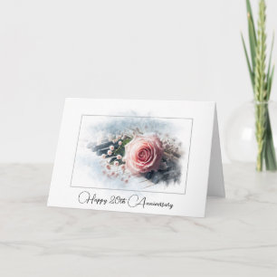 Rosa Rose am Klavier zum 20. Jahrestag Karte