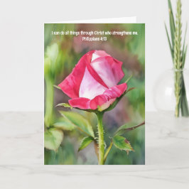 Rosa Rose Art Bible Verse Stärke Karte