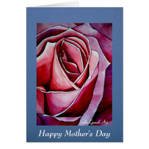Rosa Rose Art Mother Day Card mit Gedicht