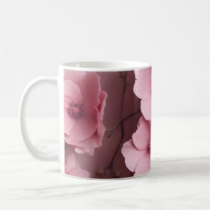 Rosa Rose Ästhetisches Blumenmuster Kaffeetasse