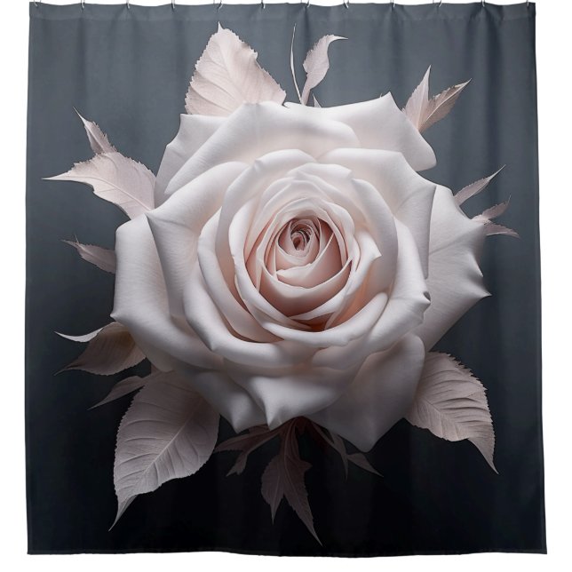 Rosa Rose auf dunklem Hintergrund Duschvorhang (Vorderseite)