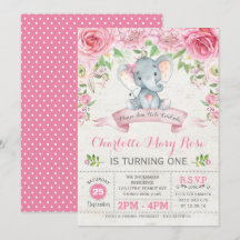 Rosa Rose aus der Blüte Elefant Geburtstagsparty E