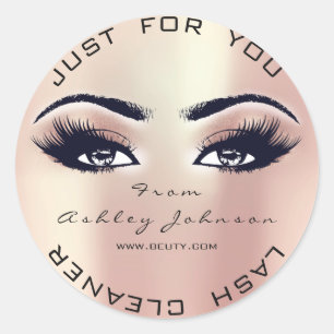 Rosa Rose Beauty Glitzer Coral Lash Makeup Cleaner Runder Aufkleber