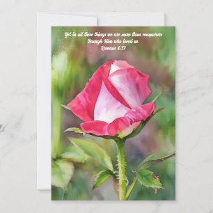 Rosa Rose Bible Verse Art Flat Note Card Dankeskarte