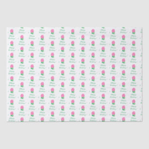 Rosa Rose Birthday White Seidenpapier