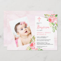 Rosa Rose Blooms Girl Baby Foto Taufe