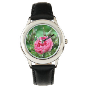 Rosa Rose Blume Armbanduhr