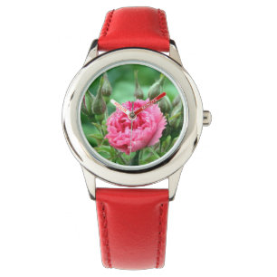 Rosa Rose Blume Armbanduhr