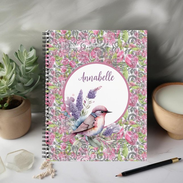Rosa-Rose-Blumen-Scroll-Spiral-Notebook Notizbuch (Von Creator hochgeladen)