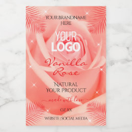 Rosa-Rose-Blumenbezeichnungen Palmbezeichnungen Bl Lebensmitteletikett