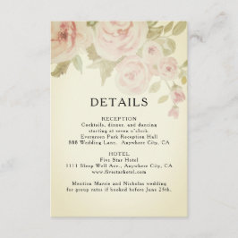 Rosa Rose Blumenfarbe Vintage Details Begleitkarte