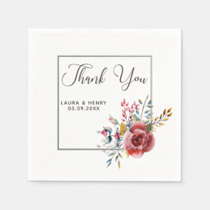 Rosa Rose Blumengestelle Hochzeitspapier Napkin Serviette