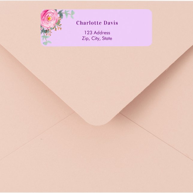 Rosa Rose Blumengrün Rücksendeadresse (Von Creator hochgeladen)