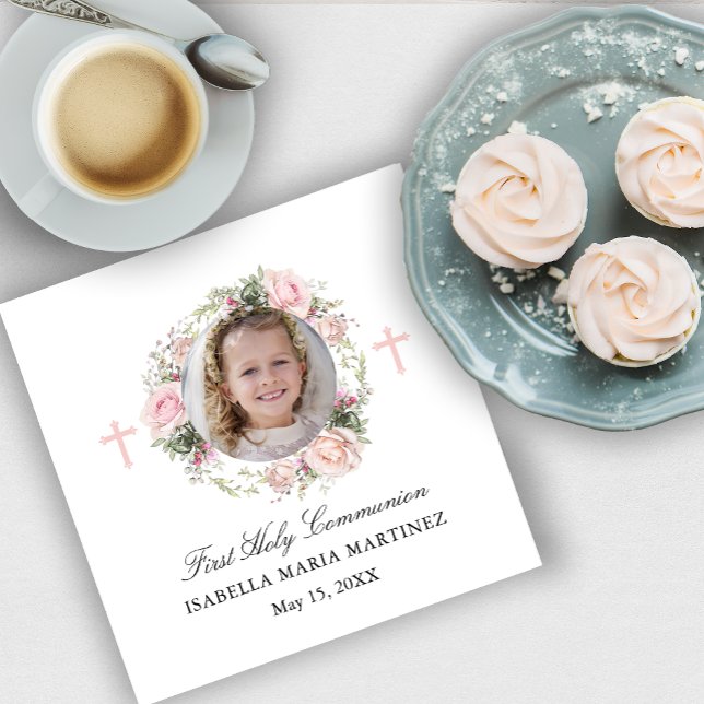 Rosa Rose Blumenkreuz Serviette (Von Creator hochgeladen)