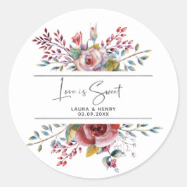 Rosa Rose Blush Blumenkleber Runder Aufkleber