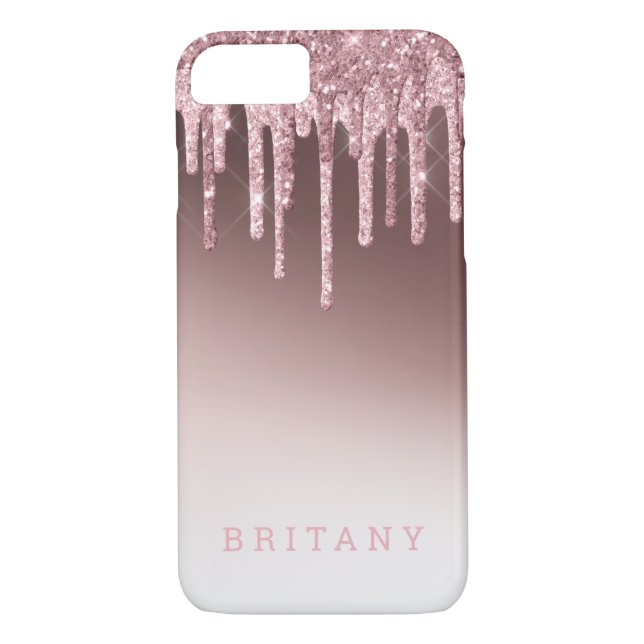 Rosa Rose Blush Girl Glitzer Sparkone Case-Mate iPhone Hülle (Rückseite)