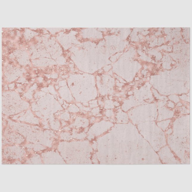 Rosa Rose Blush Glitzer Marmor Moderne Seidenpapier (Vorderseite)