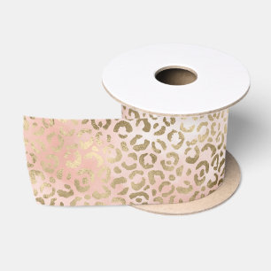Rosa Rose Blush Gold Leopard Tierwerbung Satinband