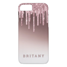 Rosa Rose Blush Lila Glitzer Name Case-Mate iPhone Hülle