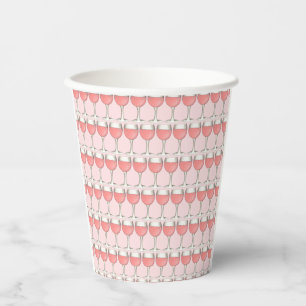 Rosa Rosé Blush Weinkeller Brautparty Pappbecher