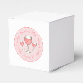 Rosa Rosé Blush Wine Glass Hochzeitsstich Brautpar Geschenkschachtel