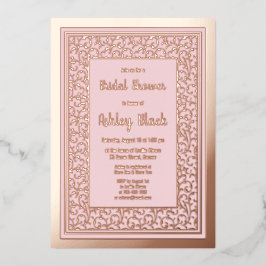 Rosa Rose Brautparty Blütengeflecht Folieneinladung