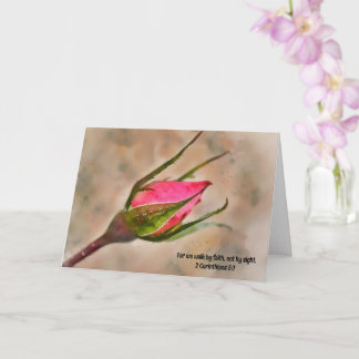 Rosa Rose Bud Faith Denken Sie an Ihre Bibel Verse Karte