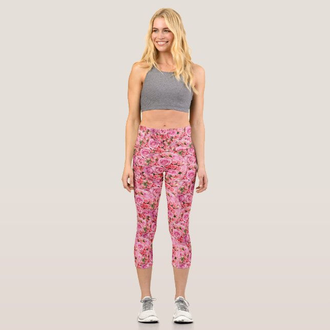 Rosa Rose Capri Leggings (Vorderseite)