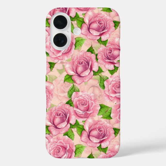 Rosa Rose Case-Mate iPhone Hülle (Rückseite)