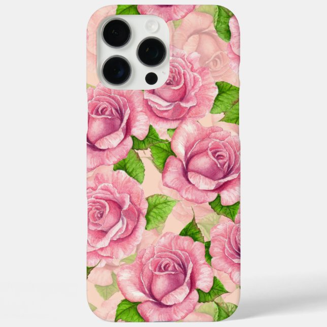 Rosa Rose Case-Mate iPhone Hülle (Rückseite)