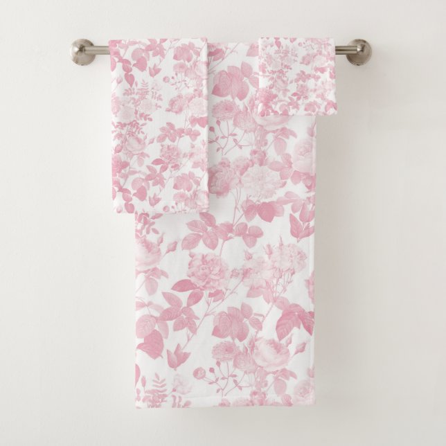 Rosa Rose Chinoiserie Badhandtuch Set (Insitu)