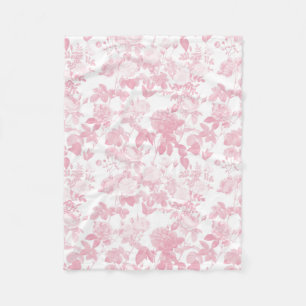 Rosa Rose Chinoiserie Muster Fleecedecke