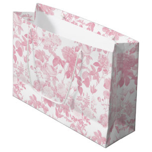 Rosa Rose Chinoiserie Muster Große Geschenktüte