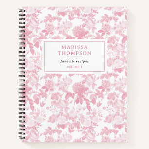 Rosa Rose Chinoiserie Muster Notizbuch